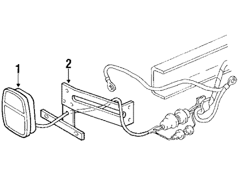 1986 Chevrolet K10 Tail Lamps BRACKET, Tail Lamp Mounting Diagram for 15575328