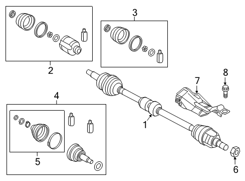 2017 Hyundai Elantra Drive Axles - Front Boot Kit-Front Axle Differential Side Diagram for 49584-F3000