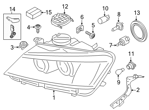 2015 BMW X3 Headlamps Repair Kit, Hvac Servomotor Diagram for 63117263050