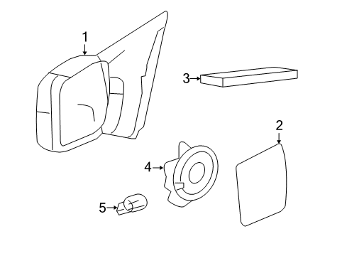 2004 Ford F-150 Mirrors Mirror Glass Diagram for 4L3Z-17K707-DB