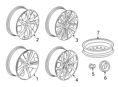 2020 Buick Regal Sportback Wheels Wheel, Alloy Diagram for 39109595