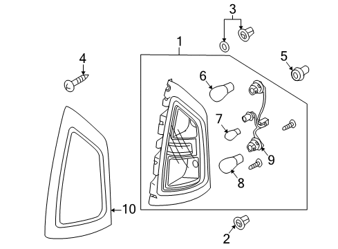 2011 Kia Soul Bulbs Lamp Assembly-Rear Combination Diagram for 924202K000