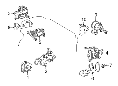 2018 Lexus NX300 Engine & Trans Mounting Bracket, Engine Mount Diagram for 12311-36120
