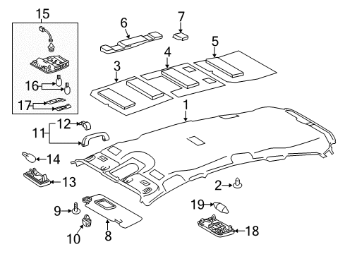 2013 Toyota Prius V Bulbs Map Lamp Assembly Diagram for 81260-47230-B0