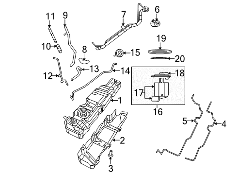 2007 Jeep Wrangler Fuel System Components Level Unit Module Kit Diagram for 68003385AA
