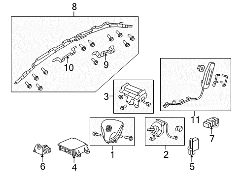 2012 Acura ZDX Stability Control Module Assembly, Driver Side Side Curtain Airbag Diagram for 78875-SZN-A83
