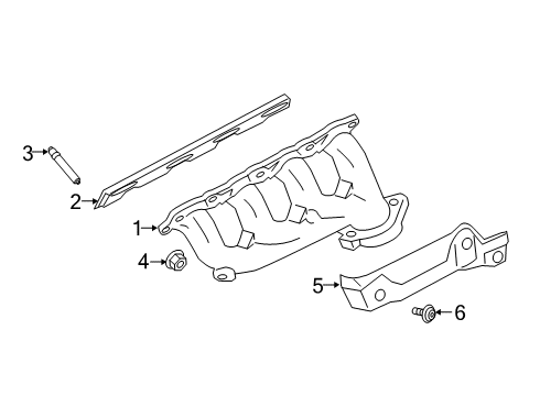 2020 Ford F-350 Super Duty Exhaust Manifold Manifold Stud Diagram for LC3Z-9K492-A