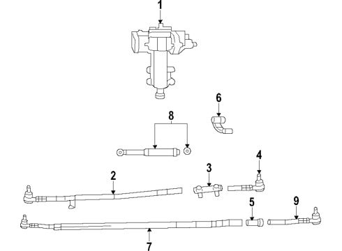 2019 Jeep Wrangler P/S Pump & Hoses, Steering Gear & Linkage Tie Rod Diagram for 68309365AD