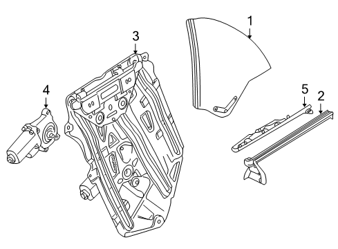 2000 BMW 323Ci Rear Door Window Lifter Rear Right Diagram for 51378229594