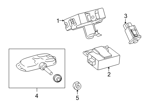 2010 Lexus LS600h Tire Pressure Monitoring Receiver Assy, Tire Pressure Monitor Diagram for 89760-50060