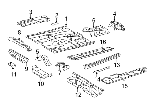 2018 Lexus ES350 Pillars, Rocker & Floor - Floor & Rails Seat Crossmember Diagram for 57451-07901