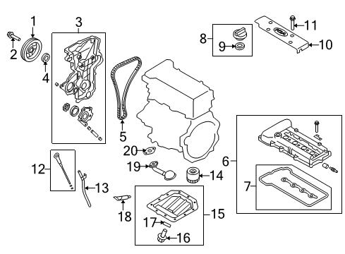 2010 Kia Soul Filters Oil Level Gauge Guide Diagram for 266122B000