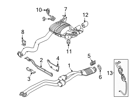 2009 BMW 135i Exhaust Components Rear Exhaust Flap Muffler Diagram for 18307559995