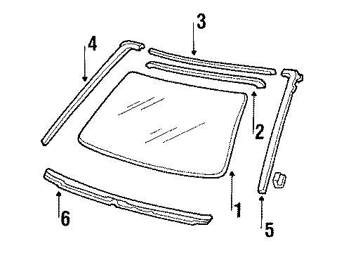 1987 Acura Legend Windshield Glass, Reveal Moldings Sunvisor Assembly, Passenger Side (Lofty Gray) Diagram for 83230-SD4-Y11ZA