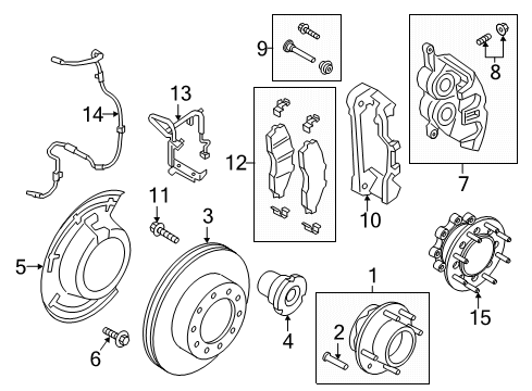 2020 Ford F-250 Super Duty Front Brakes ABS Sensor Diagram for LC3Z-2C204-C