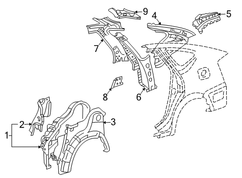 Diagram for 2007 Toyota Prius Inner Structure - Quarter Panel 