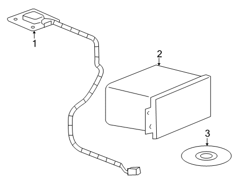 2008 GMC Envoy Navigation System GPS Antenna Diagram for 15135435