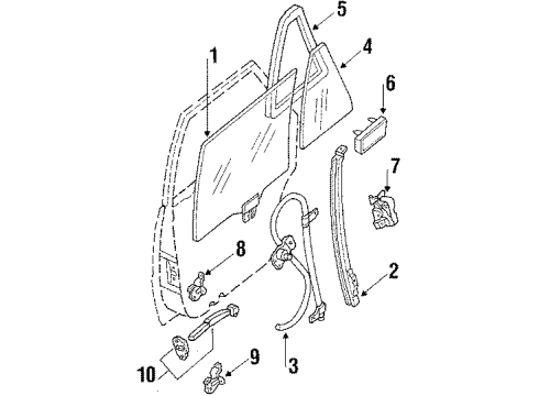 1984 Nissan Stanza Rear Door - Glass & Hardware Front Driver Side Door Lock Actuators Diagram for 82503-D0100