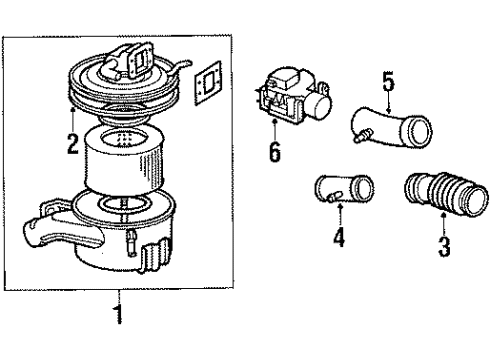 1987 Toyota Land Cruiser Air Inlet Tube Diagram for 17882-61070