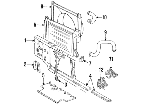 1996 Ford F-250 Radiator & Components, Radiator Support, Belts & Pulleys Shroud Diagram for F5TZ-8146-AFA