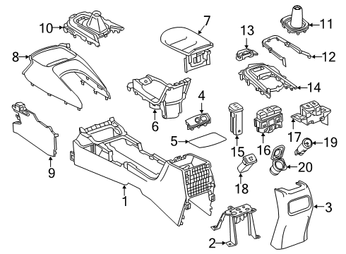 2020 Toyota Corolla Heated Seats Console Base Diagram for 58810-12520-C0