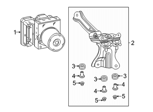 2022 Toyota Corolla Cross ABS Components ABS Control Unit Diagram for 44050-0A150