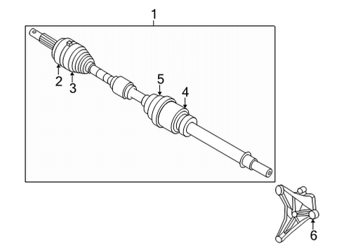 2021 Nissan Rogue Drive Axles - Front Joint Assy-Inner Diagram for 39711-6RA2D