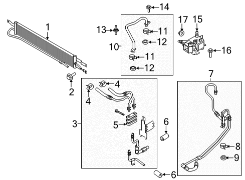 2018 Ford Fusion Oil Cooler Cooler Pipe Diagram for HG9Z-7R081-C