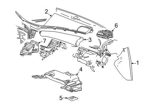 2018 Buick LaCrosse Cluster & Switches, Instrument Panel Lower Cover Diagram for 22978297