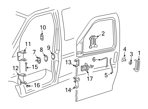 2001 GMC Savana 2500 Side Door Rod Inside Handle Diagram for 16629781