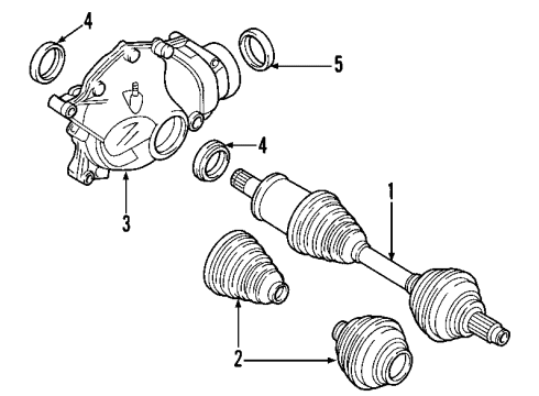 2006 BMW 325xi Front Axle, Axle Shafts & Joints, Differential, Drive Axles, Propeller Shaft Drive Shaft Assy Front Diagram for 26207529294