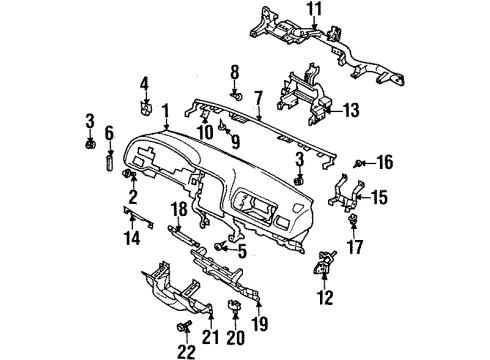 2001 Isuzu VehiCROSS Cluster & Switches, Instrument Panel Bolt, Bracket Diagram for 0-28250-616-0