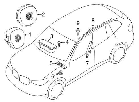 2019 BMW X4 Air Bag Components Coil Spring Cartridge Diagram for 61319383676