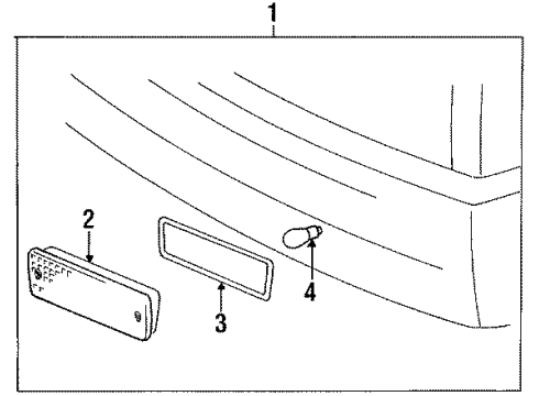 1985 Toyota Van Signal Lamps Lens, Front Turn Signal Lamp, LH Diagram for 81521-87003