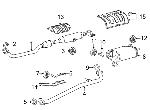 2016 Lexus ES300h Exhaust Components Exhaust Tail Pipe Assembly Diagram for 17430-36200