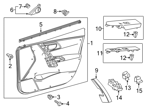 2018 Toyota Corolla iM Front Door Switch Panel Diagram for 74231-12C80-C0