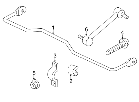 2007 Chevrolet Monte Carlo Stabilizer Bar & Components - Rear Stabilizer Bar Bolt Diagram for 11609632