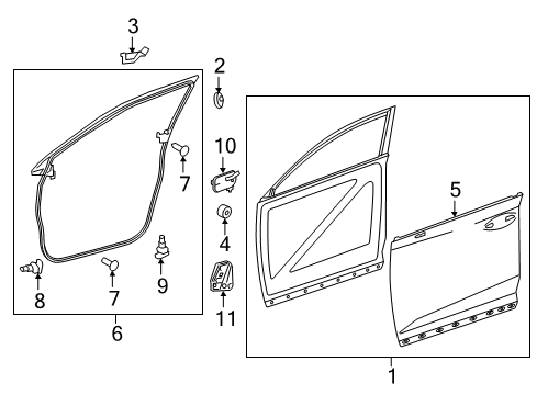 2020 Lexus NX300h Front Door Panel Sub-Assembly, Front Door Inside Diagram for 67002-78030