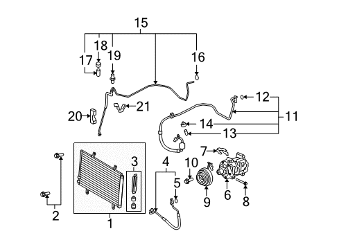 2009 Toyota Venza Switches & Sensors CONDENSER Assembly Diagram for 88460-06210