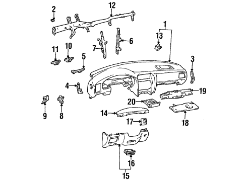 1997 Lexus LS400 Instrument Panel Box Assembly, Coin Diagram for 55450-50040-B0