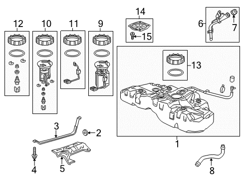 2016 Acura TLX Fuel Injection Band L, Fuel Tank Mt Diagram for 17522-TZ3-A01