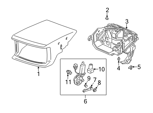 2001 Acura NSX Front Lamp Covers & Components Motor Assembly, Driver Side Retractable Diagram for 76155-SL0-A02