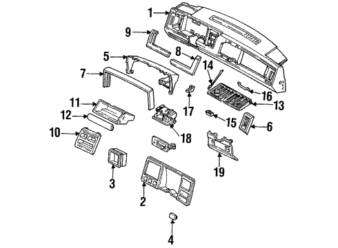1993 Chevrolet Blazer Instrument Panel Insulator Asm-Dash Panel Diagram for 15041023