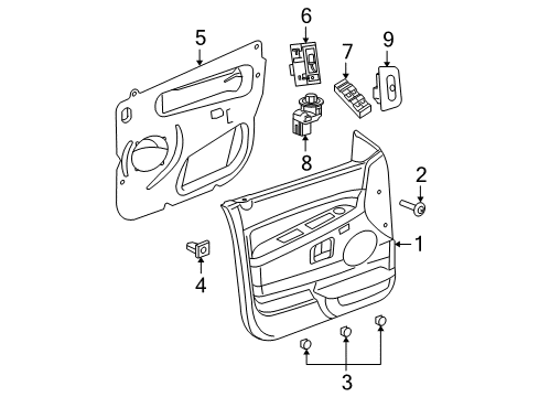 2006 Jeep Grand Cherokee Front Door Front Door Window Regulator Diagram for 4589170AD