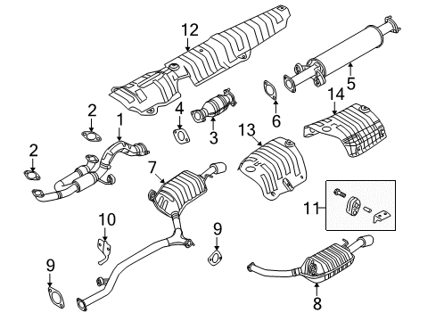 2009 Kia Amanti Exhaust Components Protector-Heat Rear, RH Diagram for 287943F000
