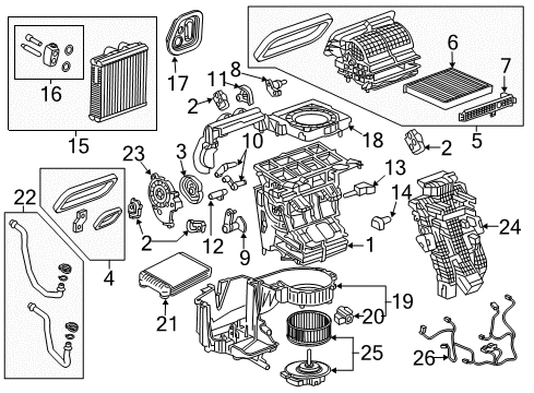 2018 GMC Acadia A/C Evaporator & Heater Components Tube Assembly Diagram for 84081111