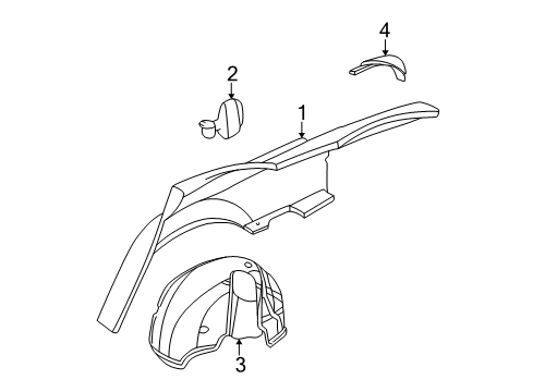 2001 Dodge Intrepid Quarter Panel & Components Housing-Fuel Filler Diagram for 4575527AK