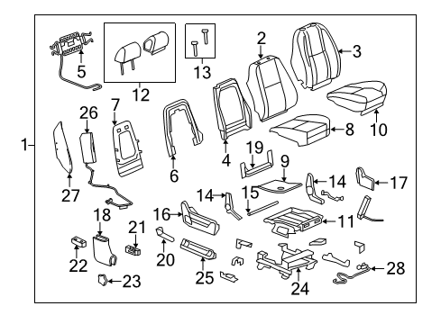 2014 Chevrolet Silverado 2500 HD Front Seat Components Seat Cover Diagram for 20904107