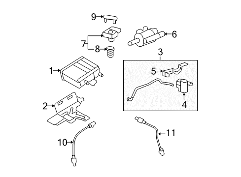 2009 GMC Yukon XL 1500 Emission Components Vapor Canister Diagram for 15112165