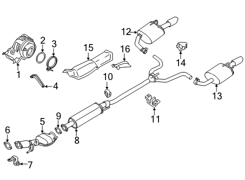 2022 Nissan Altima Exhaust Components THREE WAY CATALYST Diagram for 208A2-6CK0C